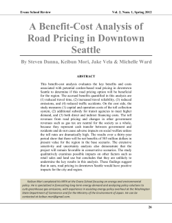 A Benefit-Cost Analysis of Road Pricing in Downtown Seattle
