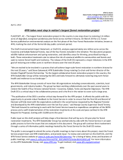 4FRI takes next step in nation`s largest forest restoration project