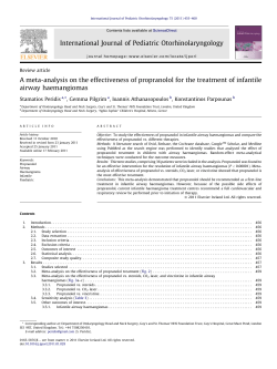 A meta-analysis on the effectiveness of propranolol for the treatment