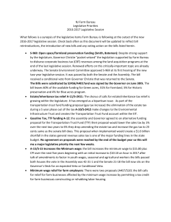 NJ Farm Bureau Legislative Priorities 2016