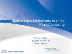 Spatial Light Modulators in Laser Microprocessing