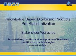 Knowledge Based Bio-based Products` Pre