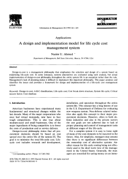 A design and implementation model for life cycle cost