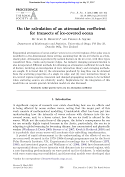 On the calculation of an attenuation coefficient for transects of ice