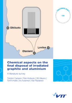 Chemical aspects on the final disposal of irradiated graphite