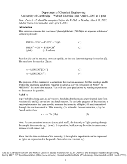 Department of Chemical Engineering University of Cambridge