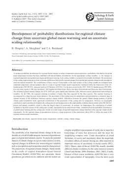 Development of probability distributions for regional climate change