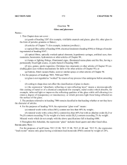 SECTION-XIII 572 CHAPTER-70 Glass and glassware 1. This