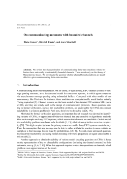 On communicating automata with bounded channels 1. Introduction