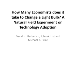 How Many Economists does it take to Change a Light Bulb? A take