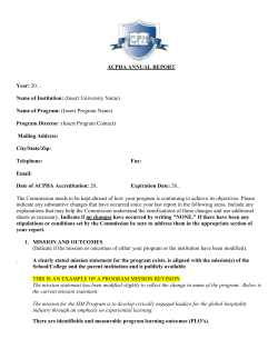 Example of ACPHA Annual Report