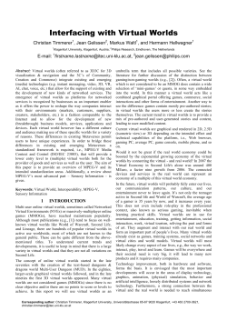 Interfacing with Virtual Worlds