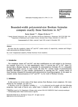 Information Processing Letters Bounded-width