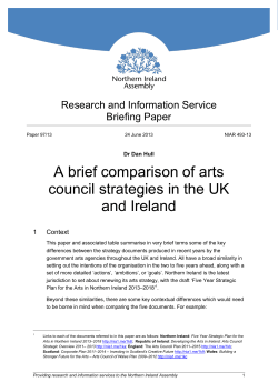 A brief comparison of arts council strategies in the UK