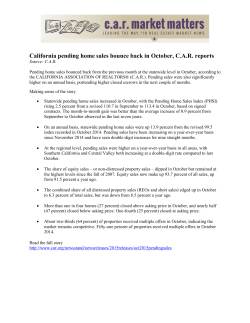 California pending home sales bounce back in October, CAR reports