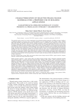 characterization of selected phase-change materials for a proposed
