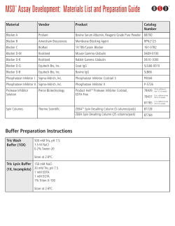 MSD&reg; Assay Development: Materials List and Preparation Guide