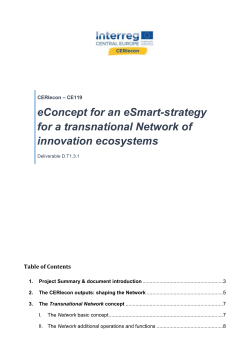 eConcept for an eSmart-strategy for a transnational Network of