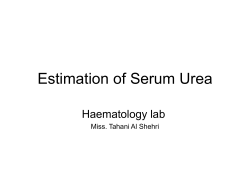 Estimation of Serum Urea