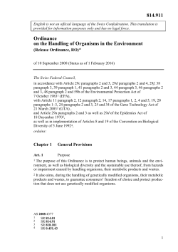 Ordinance on the Handling of Organisms in the
