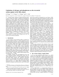 Limitations of nitrogen and phosphorous on the terrestrial carbon
