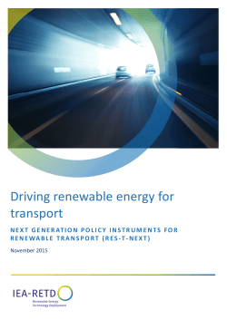 Driving renewable energy for transport - IEA-RETD