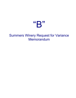 Summers Winery Request for Variance Memorandum