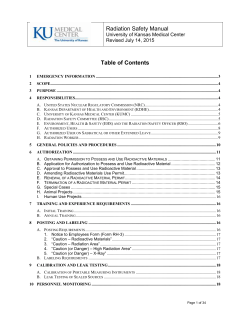 Radiation Safety Manual - University of Kansas Medical Center