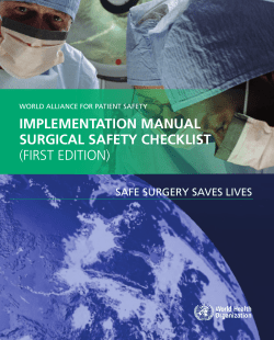 implementation manual surgical safety checklist