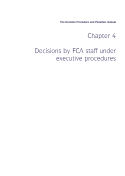 Chapter 4 Decisions by FCA staff under executive procedures