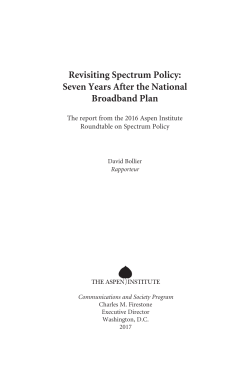 the Report "Revisiting Spectrum Policy: Seven