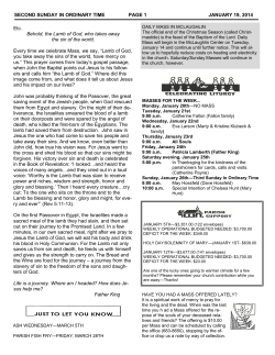 SECOND SUNDAY IN ORDINARY TIME PAGE 1 JANUARY 19