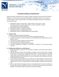 Competitive Bidding and Specifications