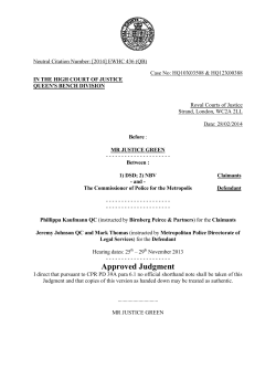 DSD and NBV - Courts and Tribunals Judiciary