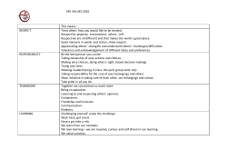 SPS VALUES 2016 This means: RESPECT Treat others how you