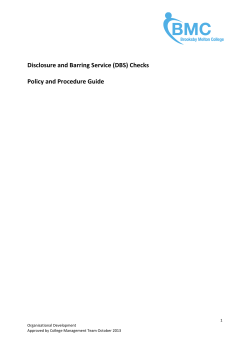 DBS Policy Guide - Brooksby Melton College