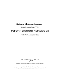 Parent-Student Handbook - Eukarya Christian Academy