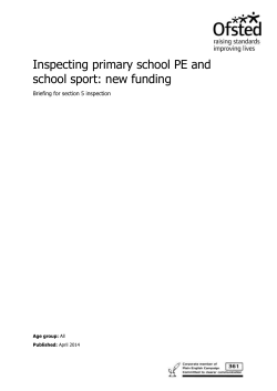 Inspecting primary school PE and school sport