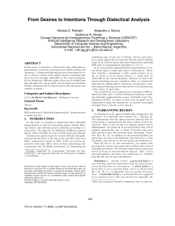 From Desires to Intentions Through Dialectical Analysis