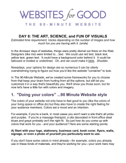 DAY 8: THE ART, SCIENCE, and FUN OF VISUALS Estimated time