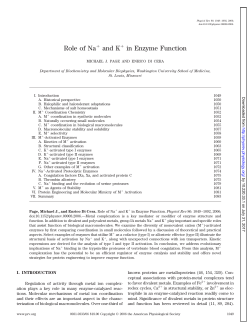 Role of Na and K in Enzyme Function