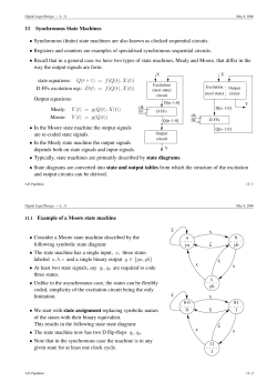 11 Synchronous State Machines &bull; Synchronous (finite) state