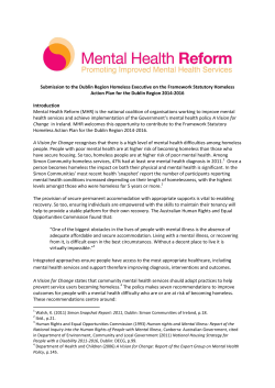 Mental Health Reform - Dublin Region Homeless Executive