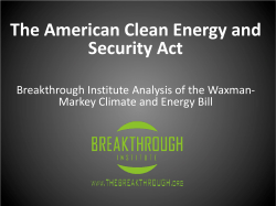 Investments in Clean Energy Investments in Clean Energy