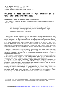 Influence of heat radiation of high intensity on the temperature of