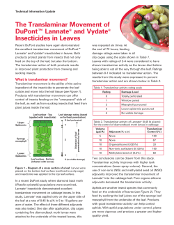 The Translaminar Movement of DuPont&trade; Lannate&reg; and Vydate