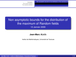 Non asymptotic bounds for the distribution of the maximum of