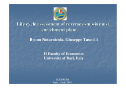 Life cycle assessment of reverse osmosis must enrichment plant