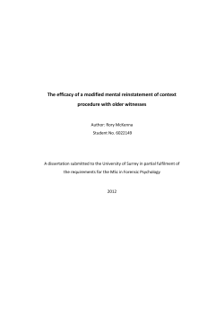 The Efficacy of a modified mental reinstatement of context procedure