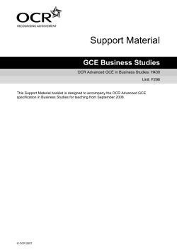 Unit F296 - Business production